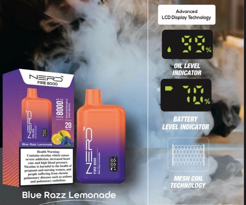 Nerd Fire 8000 Puffs Disposable Vape 2 Nicotine Vape Shop Dubai Vape Shop Near Me 22