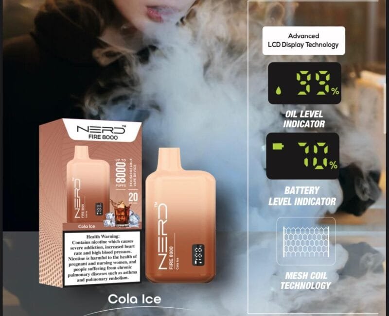 Nerd Fire 8000 Puffs Disposable Vape 2 Nicotine Vape Shop Dubai Vape Shop Near Me 23