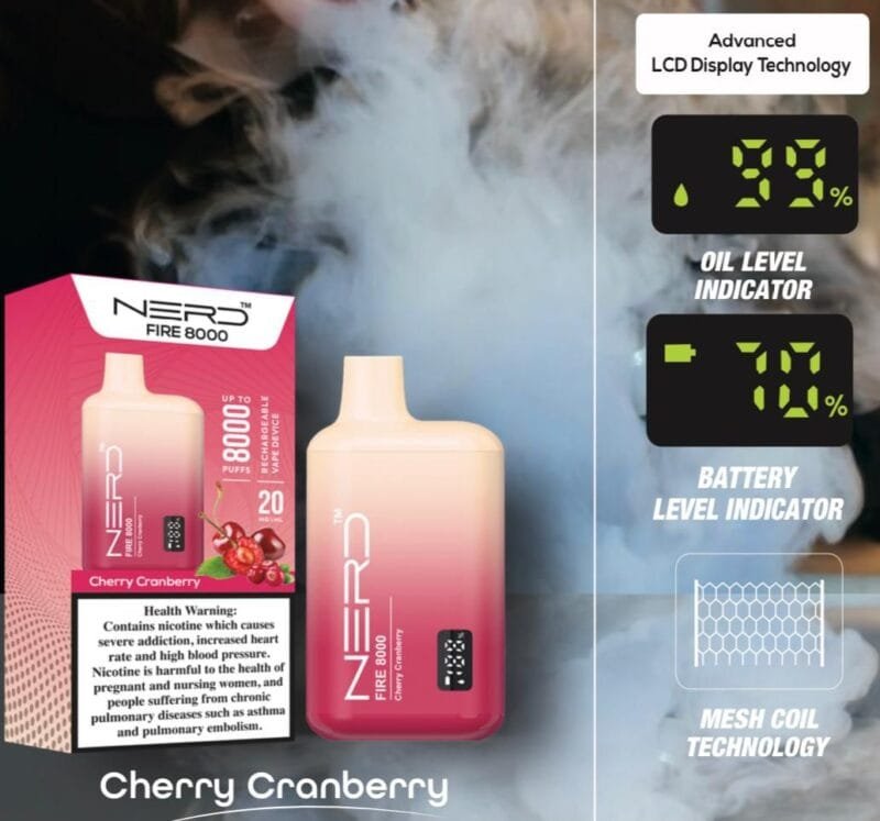 Nerd Fire 8000 Puffs Disposable Vape 2 Nicotine Vape Shop Dubai Vape Shop Near Me 25