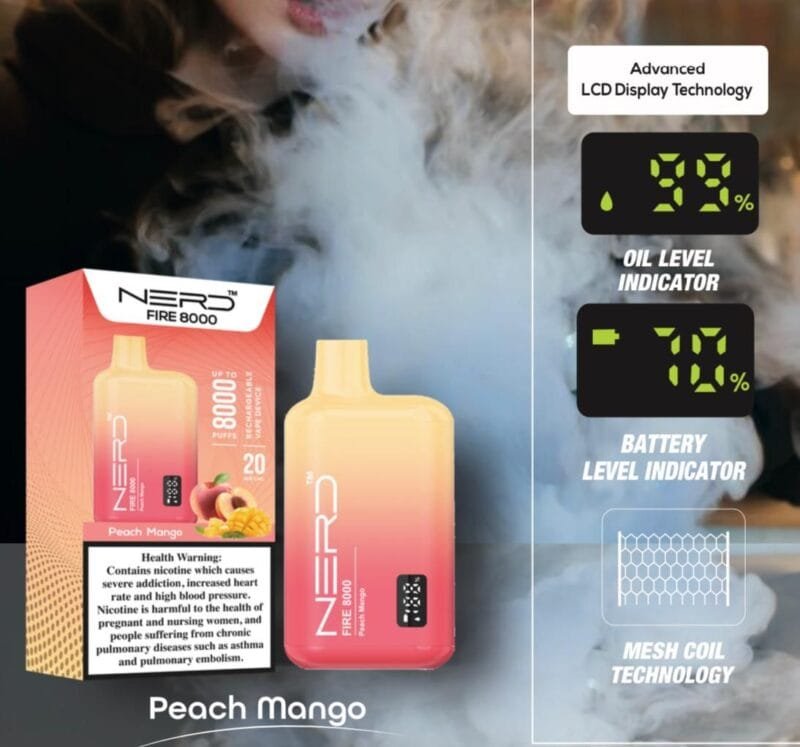 Nerd Fire 8000 Puffs Disposable Vape 2 Nicotine Vape Shop Dubai Vape Shop Near Me 29