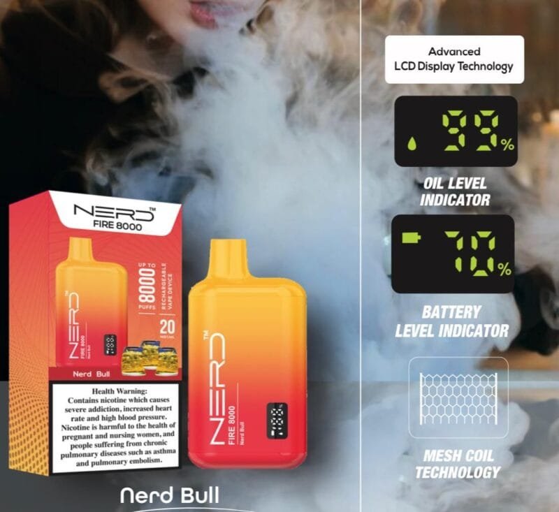 Nerd Fire 8000 Puffs Disposable Vape 2 Nicotine Vape Shop Dubai Vape Shop Near Me 34