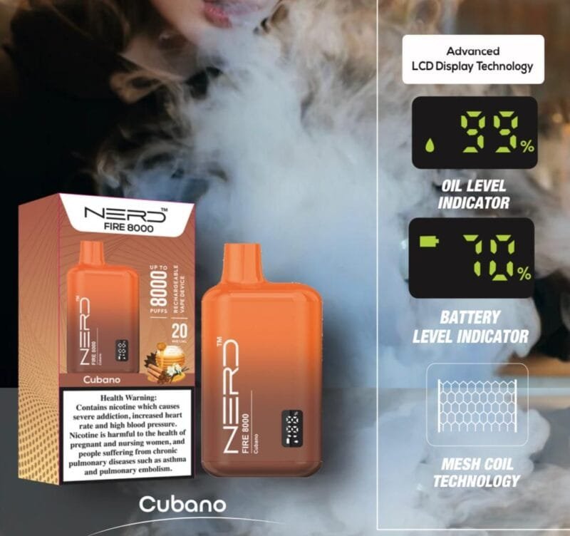 Nerd Fire 8000 Puffs Disposable Vape 2 Nicotine Vape Shop Dubai Vape Shop Near Me 55