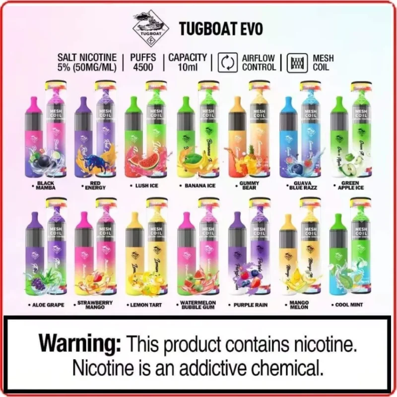 Tugboat Vape 4500 Puffs Disposable In Uae Vape Shop Dubai Vape Shop Near Me