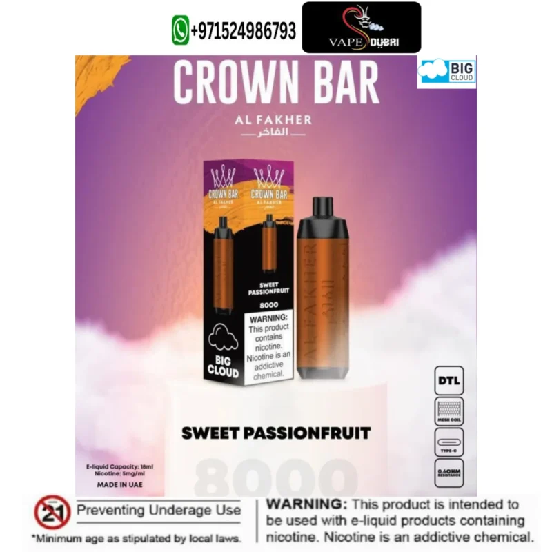 Al Fakher Blueberry Gum Crown Bar Disposable 8000 Puffs Vape Shop Dubai Vape Shop Near Me 3