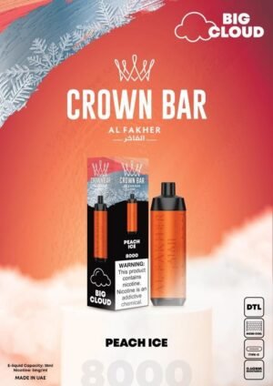 Al Fakher Peach Ice Crown Bar 8000 Big Cloud Disposable Vape Vape Shop Dubai Vape Shop Near Me