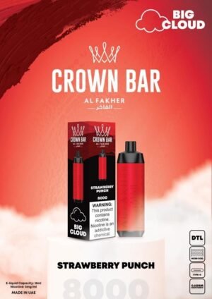 Al Fakher Strawberry Punch Disposable Vape 8000 Puffs Crown Bar Vape Shop Dubai Vape Shop Near Me